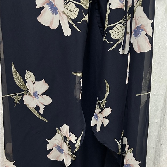 Lulus Dress Small Navy Floral Wrap Frilly Feminine Flirty Romantic Festival NWT - Picture 7 of 16